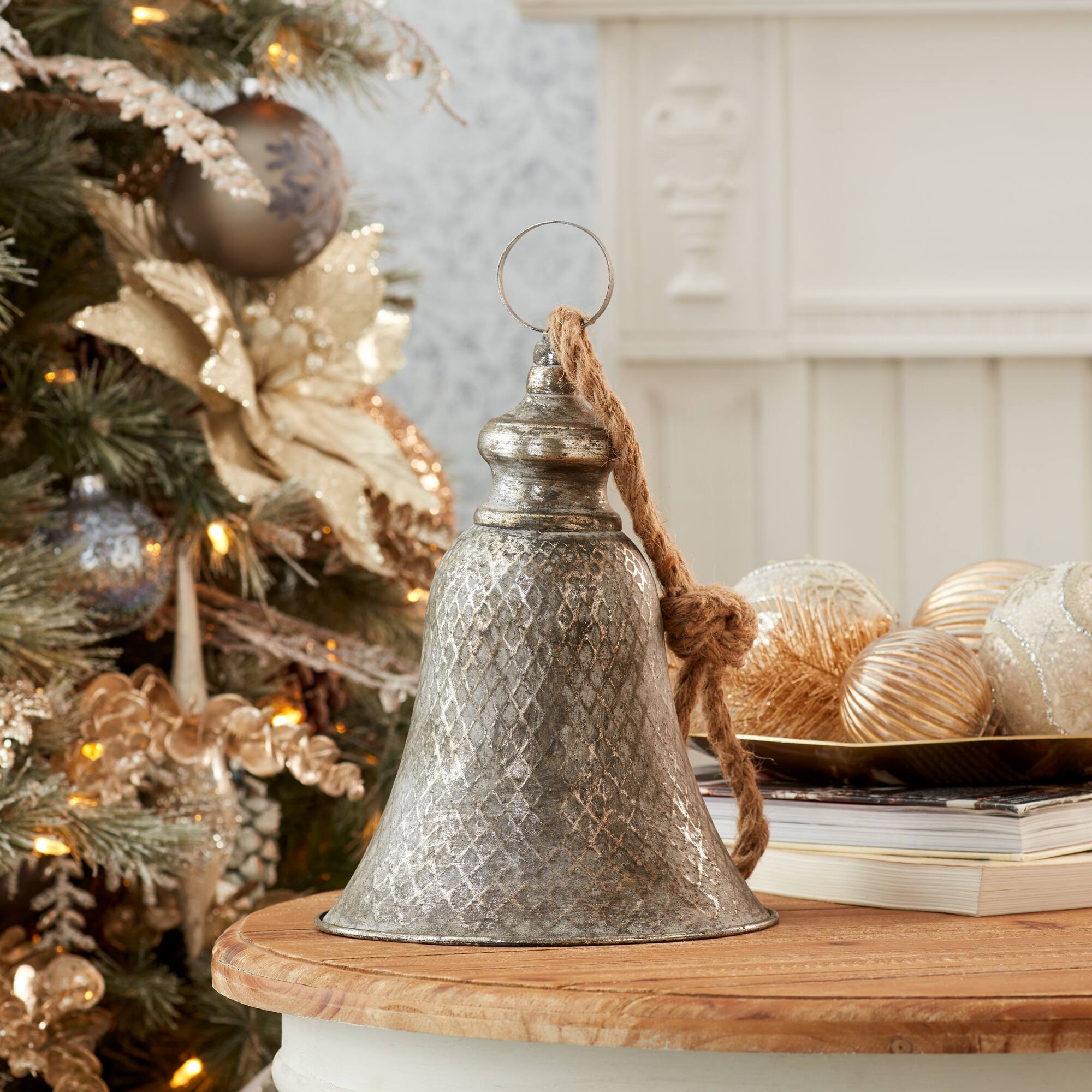 2ct. Rustic Metal Bell Ornaments